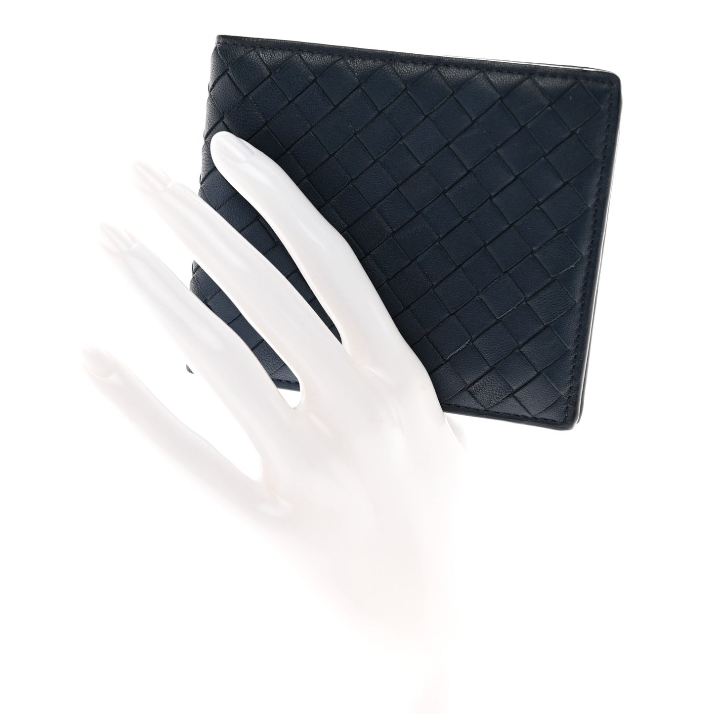 Nappa Intrecciato Bi-Fold Wallet Denim