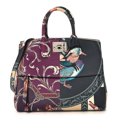 Salvatore Ferragamo Calfskin Elisabetta Piccolo Print The Studio Bag White Multicolor 1 of 10