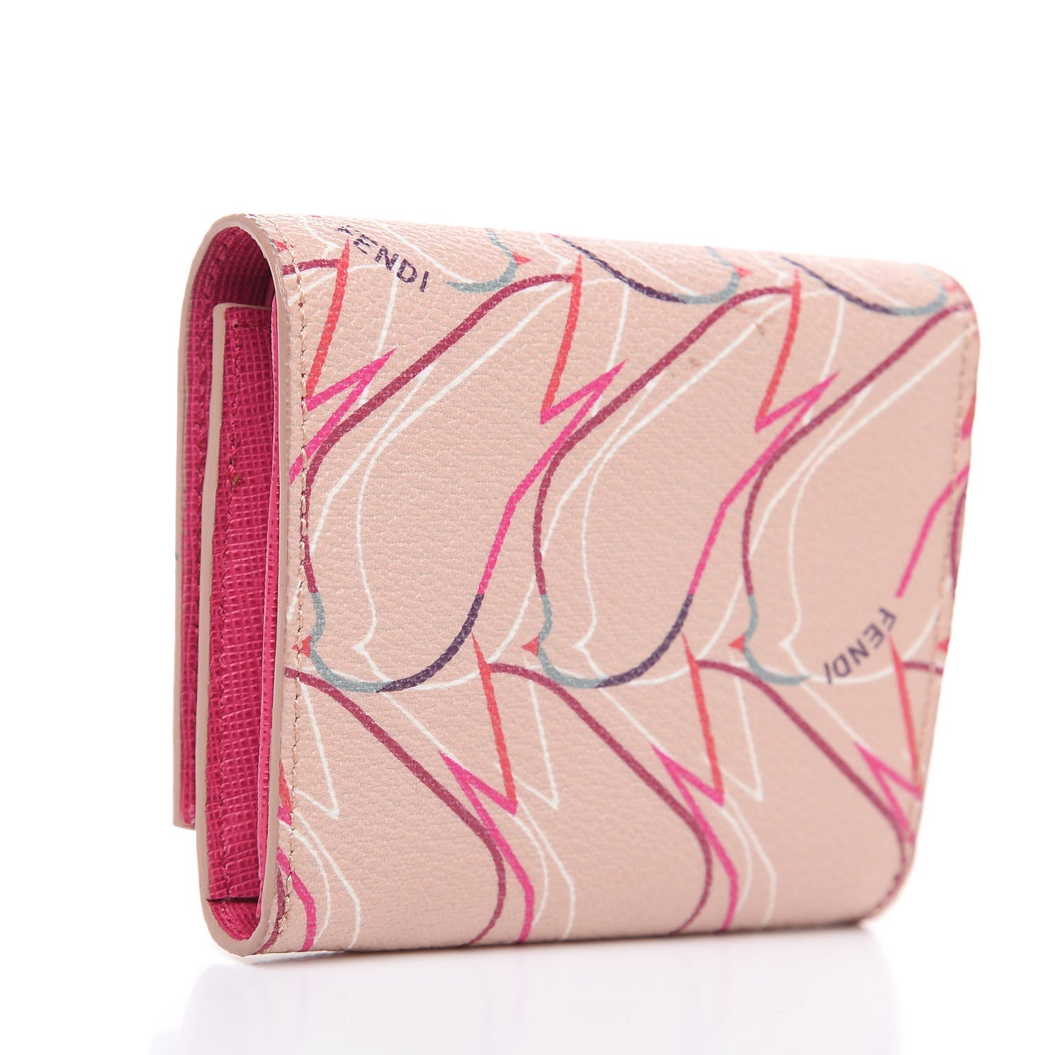 Fendi Vitello Elite QuTweet Compact Wallet Plaster Multicolor 3 of 8