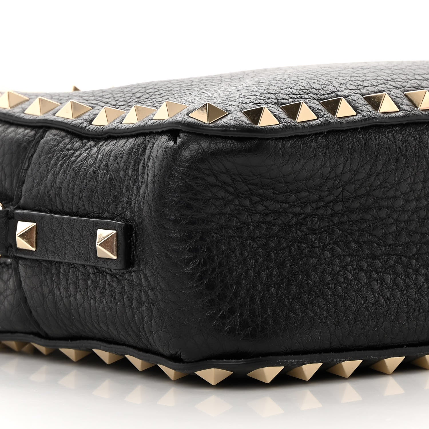 Valentino Garavani Pebbled Calfskin Rockstud Camera Crossbody Bag Black 8 of 10