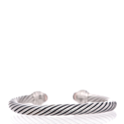 David Yurman Sterling Silver Diamond Morganite 7mm Cable Classics Bracelet 3 of 5