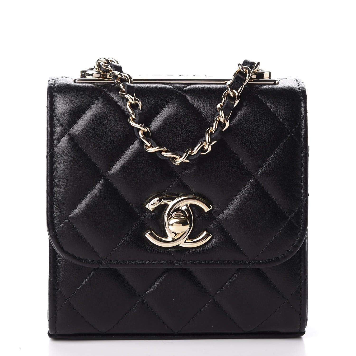 Chanel Lambskin Quilted Mini Trendy CC Chain Wallet Black 1 of 12