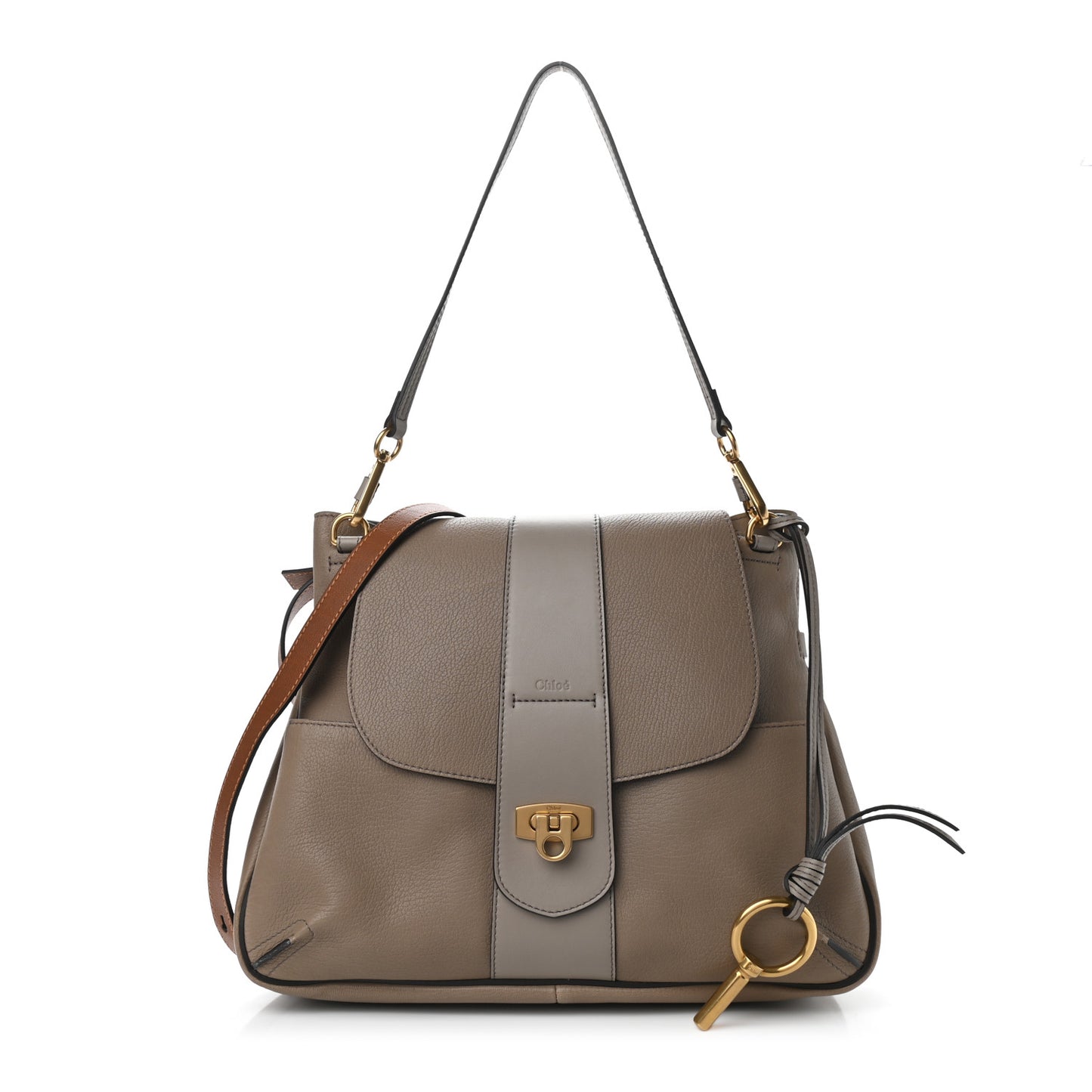 Grained Lambskin Medium Lexa Shoulder Bag Motty Grey