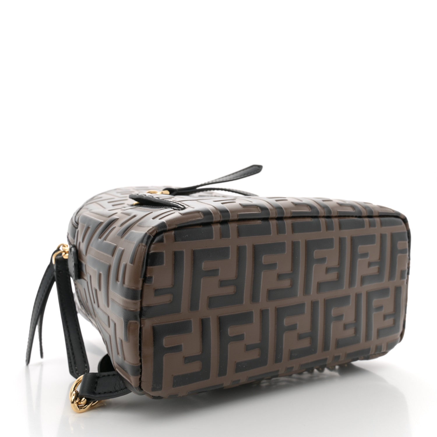 Fendi Vitello Bi-Color FF 1974 Embossed Mini Backpack Maya Black 4 of 10