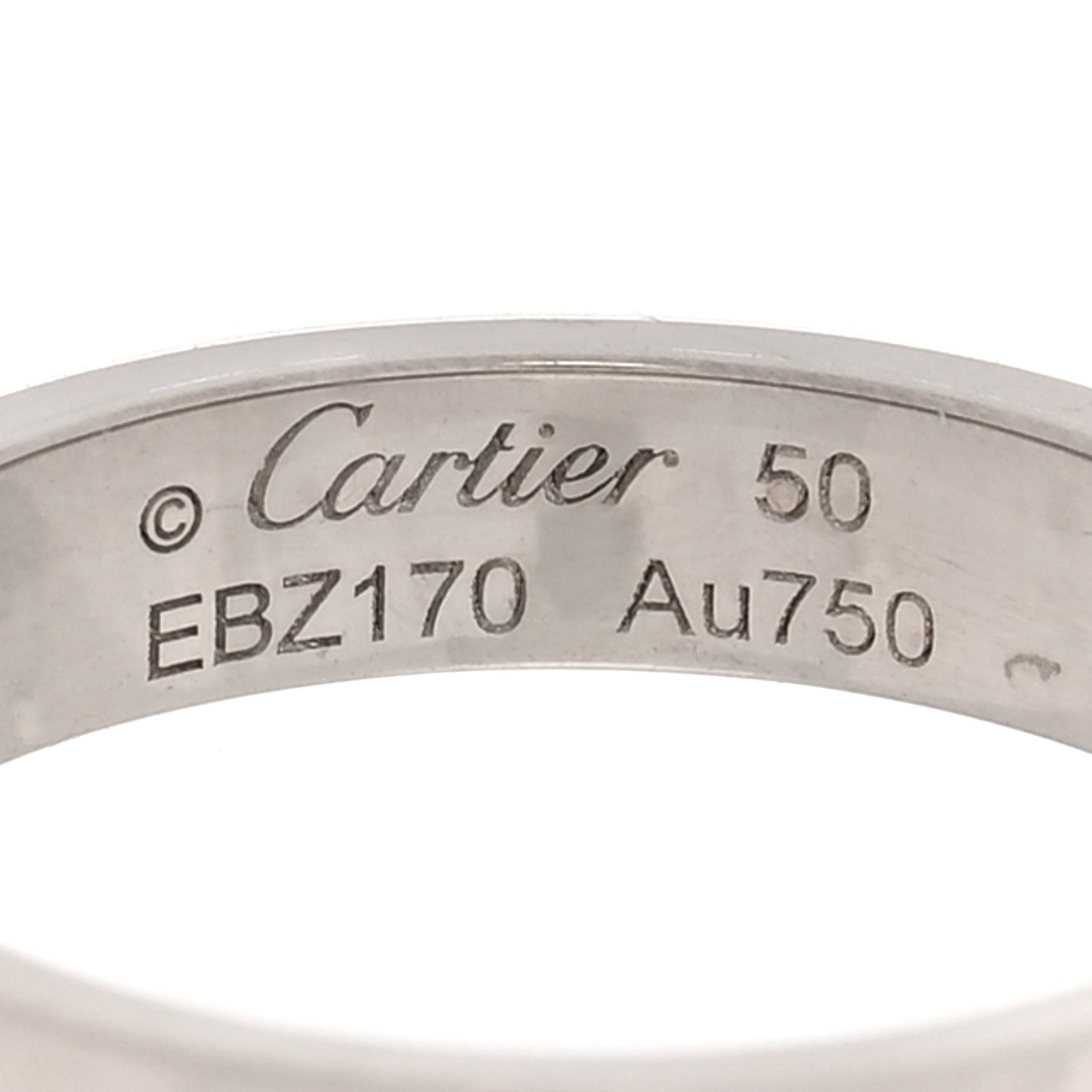 18K White Gold 3.5mm LOVE Wedding Band Ring 50 5.25