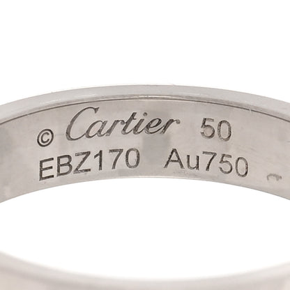 Cartier 18K White Gold 3.5mm LOVE Wedding Band Ring 50 5.25 4 of 5