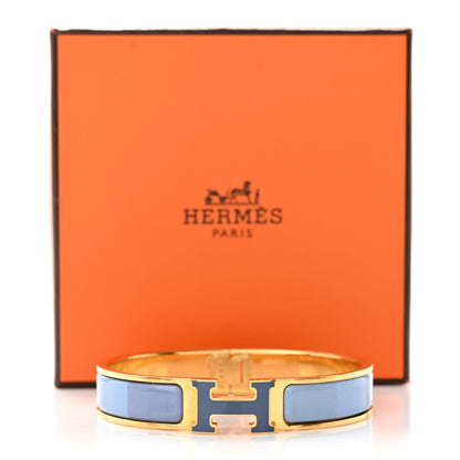 Hermes Enamel Narrow Clic Clac H Bracelet PM Rainbow Bleu 7 of 7