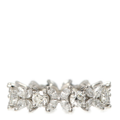 Tiffany Platinum Diamond Victoria Alternating Band Ring 51 5.75 5 of 10