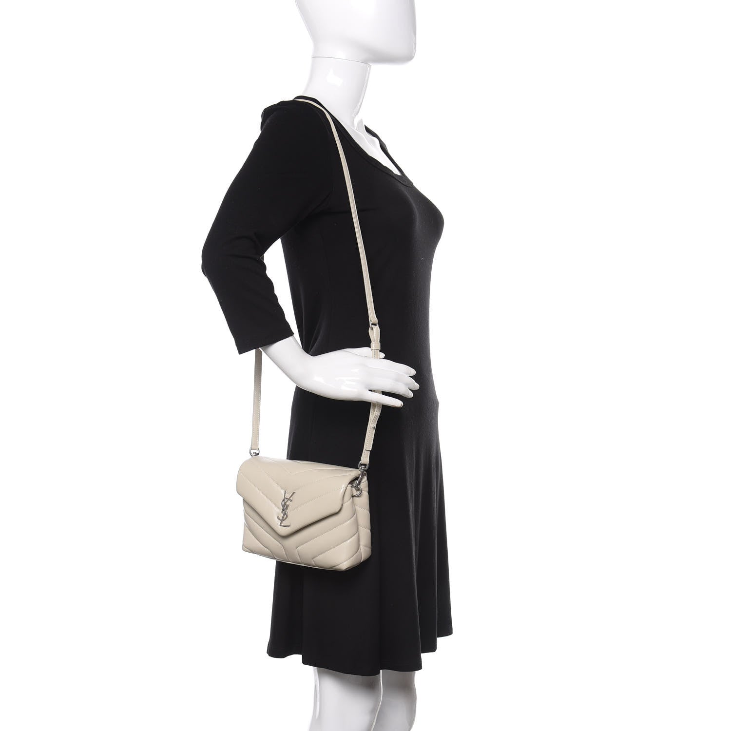 Saint Laurent Calfskin Y Quilted Monogram Toy Loulou Satchel Ivory 2 of 9