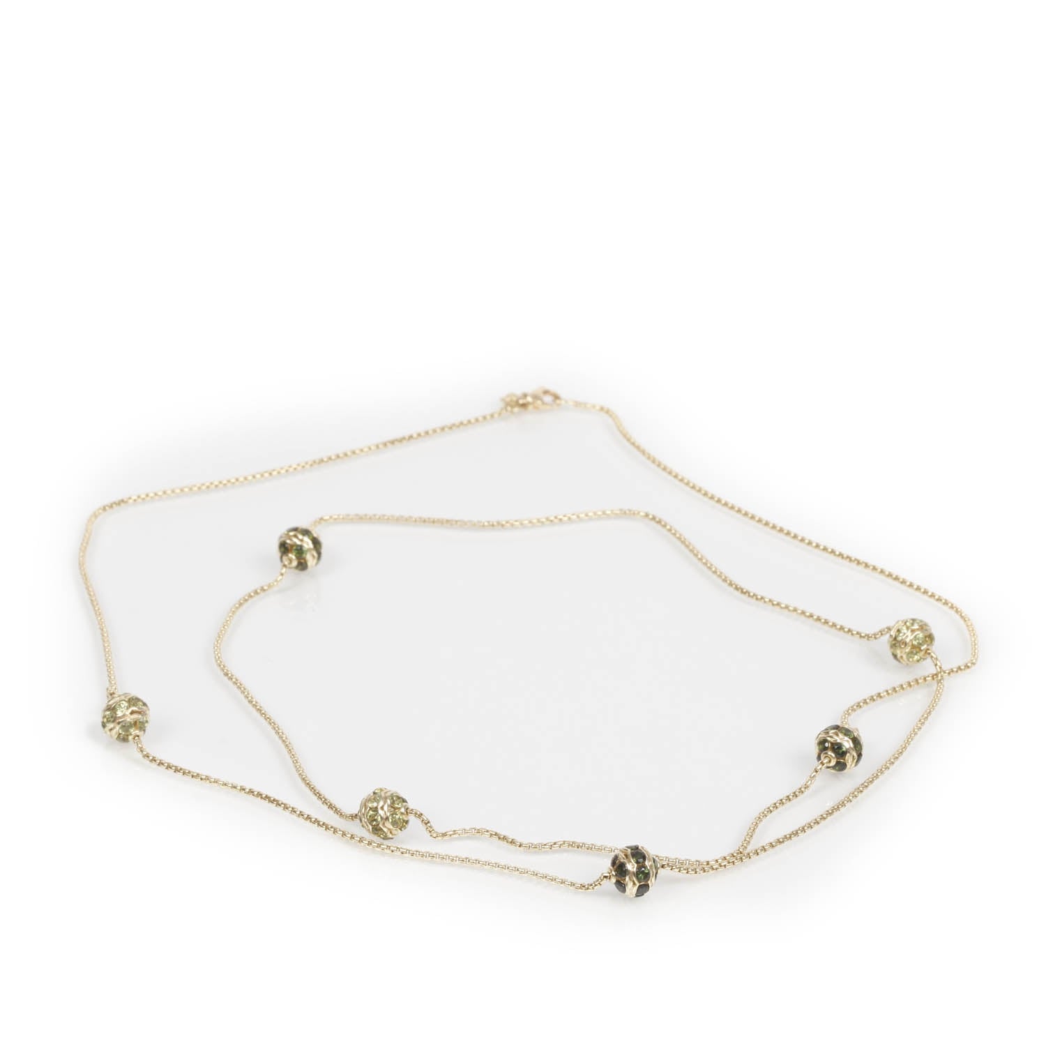 David Yurman 18k Gold and Peridot Long Necklace 1 of 4