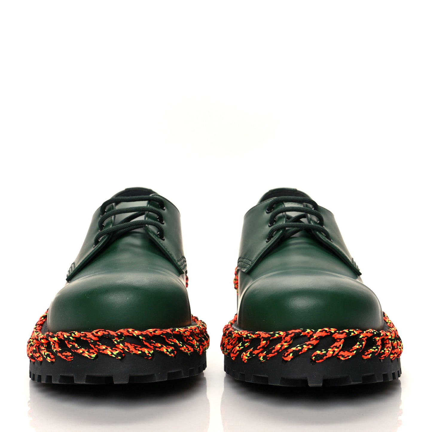 Calfskin Braided Derby Loafers 41 Green