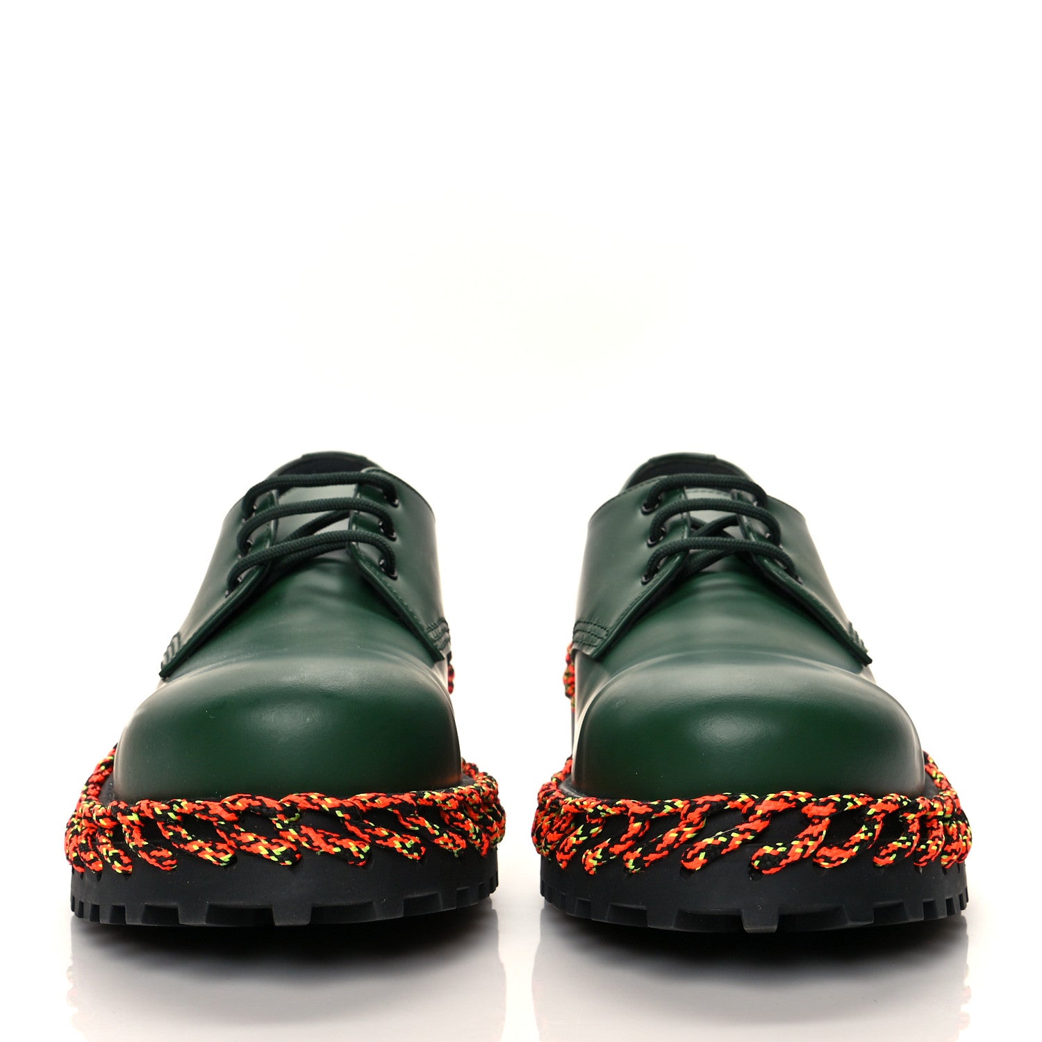 Balenciaga Calfskin Braided Derby Loafers 41 Green 2 of 9