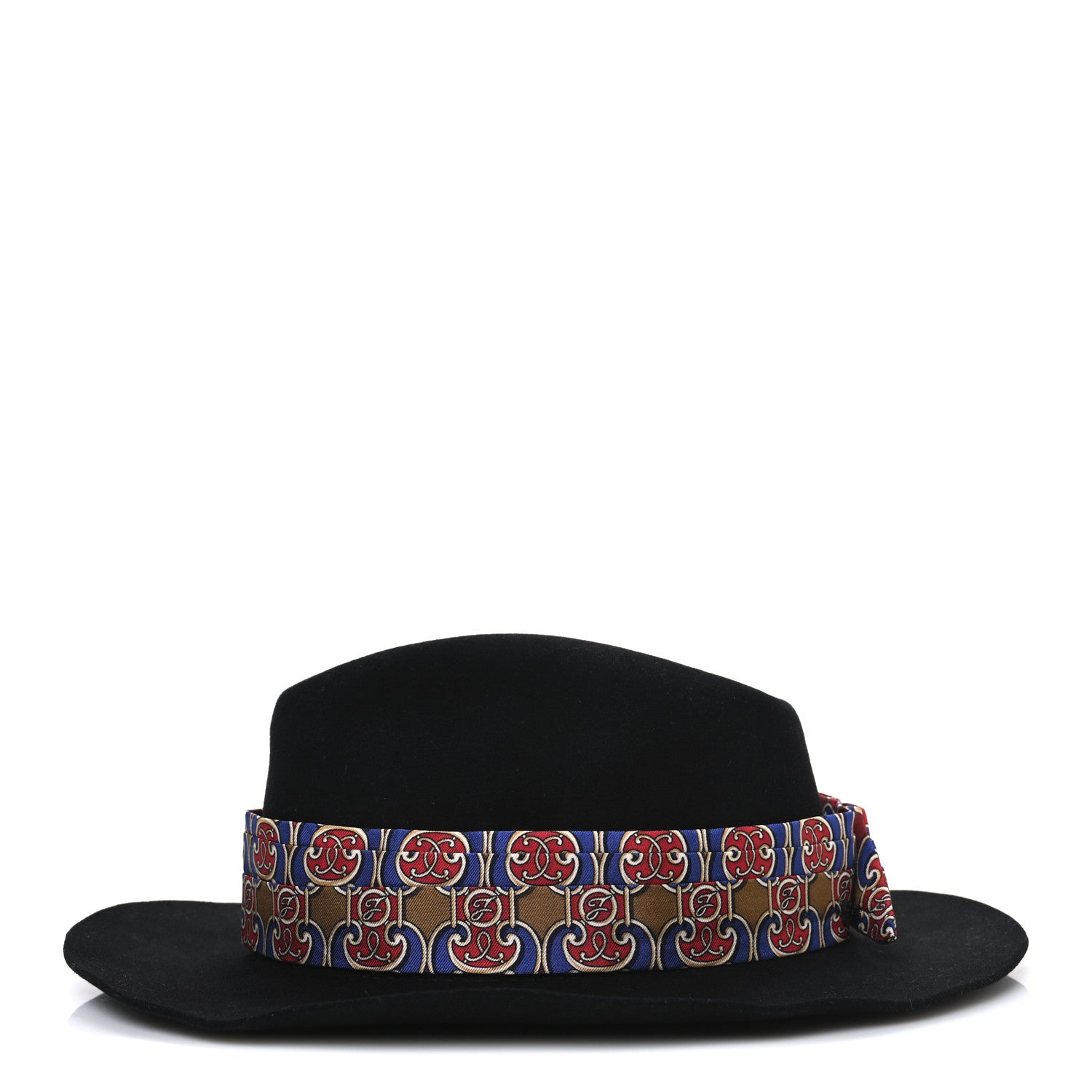 Fendi Rabbit Fur Scarf Fedora M Black 4 of 8