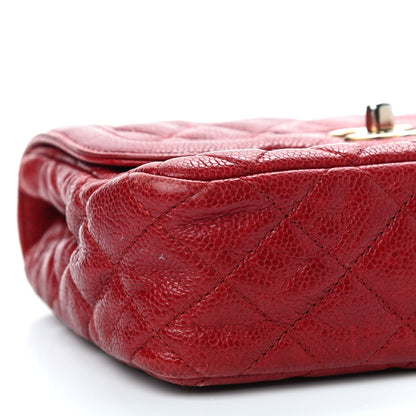 Chanel Caviar Quilted Mini Square Flap Red 5 of 10