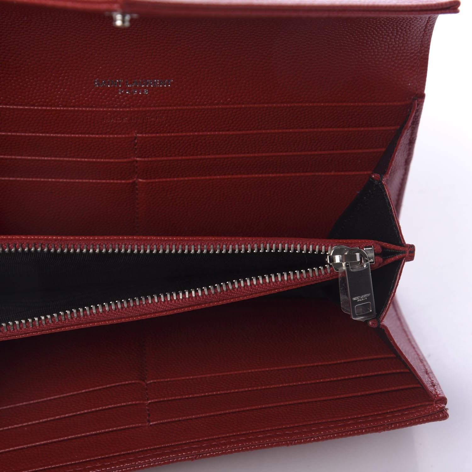 Saint Laurent Grain De Poudre Matelasse Chevron Monogram Flap Wallet Eros 5 of 11