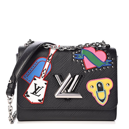 Louis Vuitton Epi Travel Stickers Twist Shoulder Bag MM Black 1 of 10