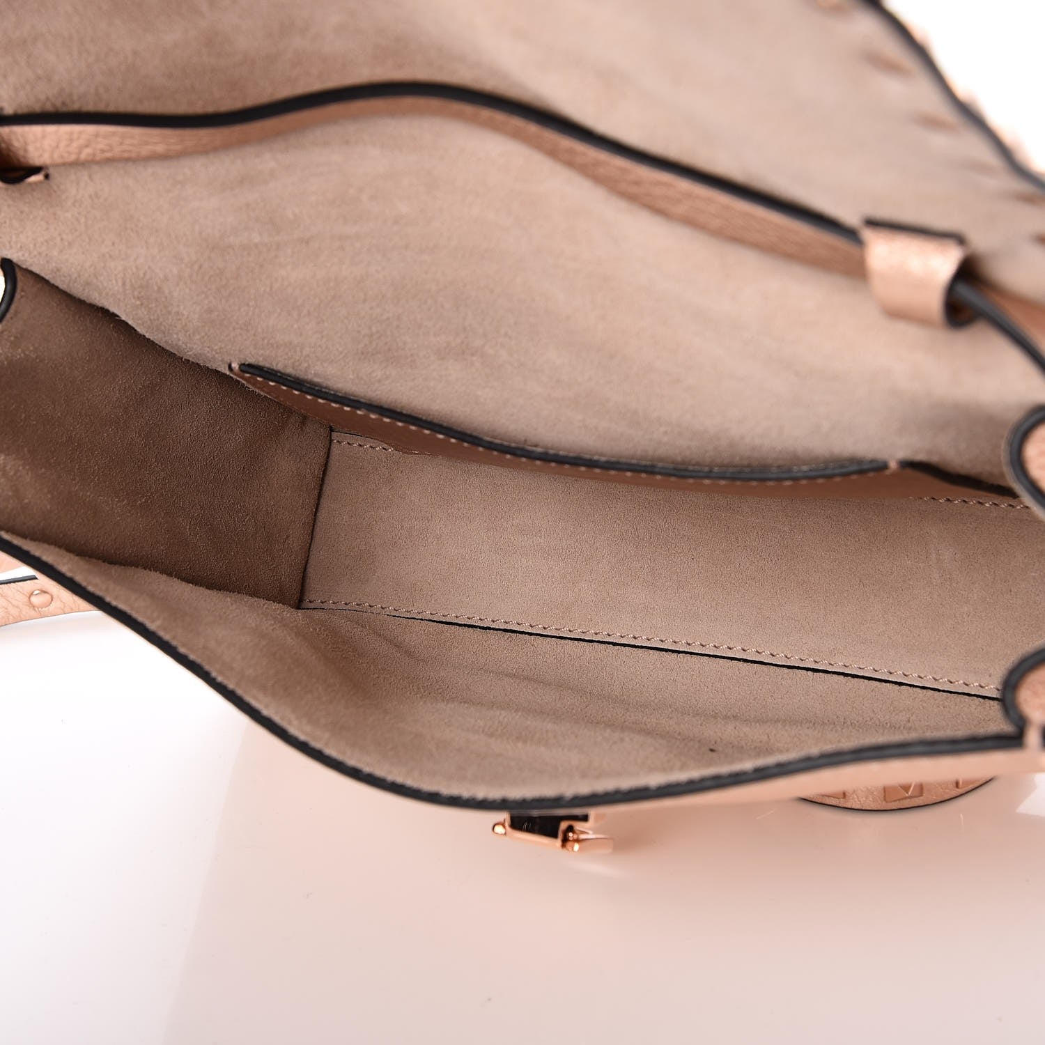 Valentino Garavani Metallic Pebbled Calfskin Medium Rockstud Flip Lock Crossbody Bag Rame 8 of 8