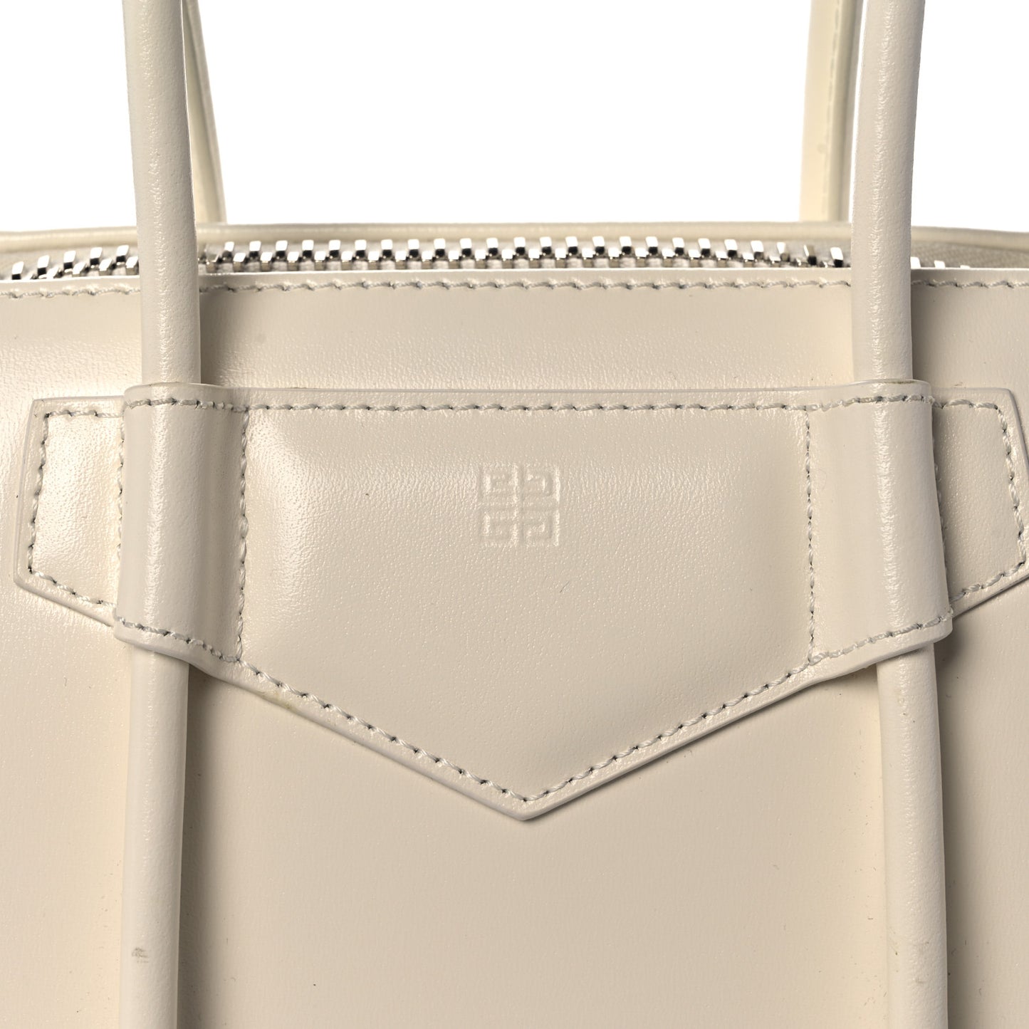 Box Calfskin Mini Lock Antigona Shoulder Bag White