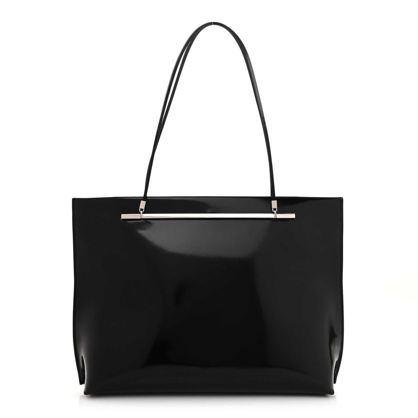 Patent Calfskin Suzanne Shopping Tote Black