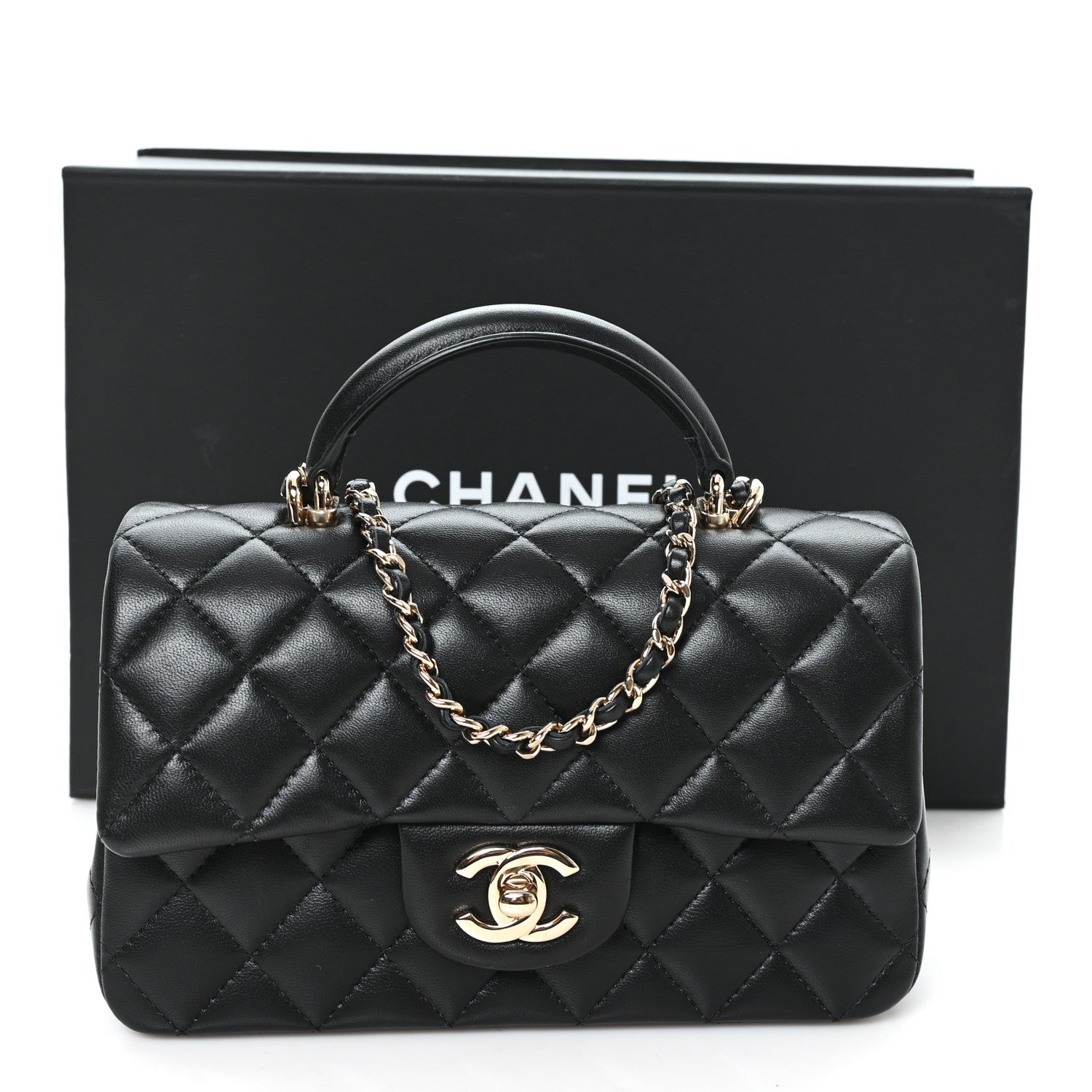 Chanel Caviar Quilted Mini Top Handle Rectangular Flap Black 11 of 11