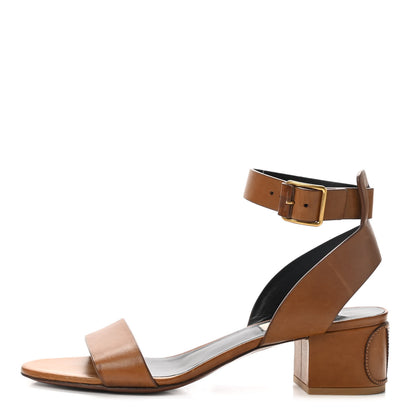 Valentino Garavani Calfskin VLogo 45mm Sandals 37 Cuoio 1 of 10