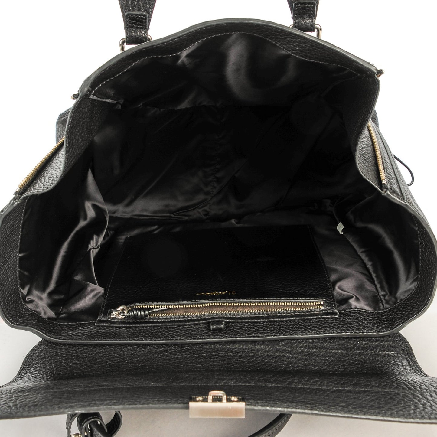 3.1 Textured Calfskin Medium Pashli Satchel Black
