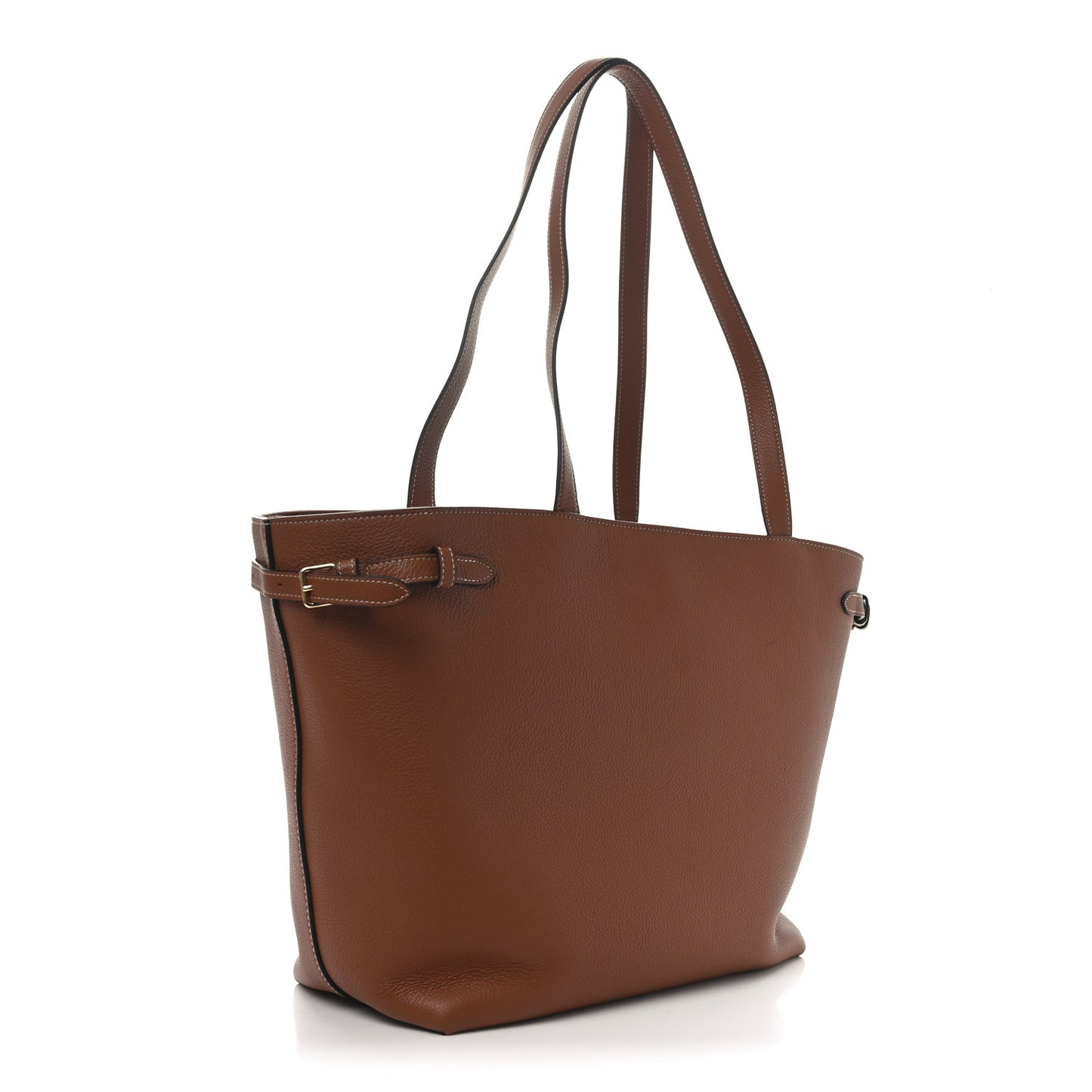 Grained Calfskin Triomphe Medium Cabas Anais Tan