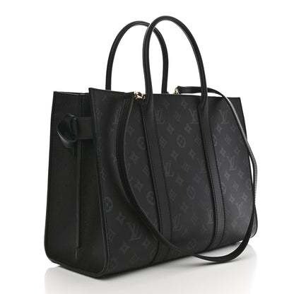Louis Vuitton Monogram Cuir Plume Very Tote GM Black 3 of 9