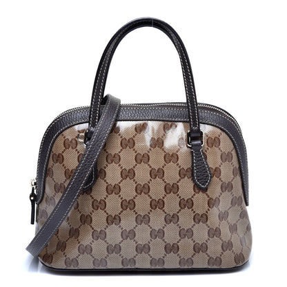 Gucci Crystal Monogram Dollar Calfskin Mini Dome Bag Beige Ebony Testa di Moro 1 of 12