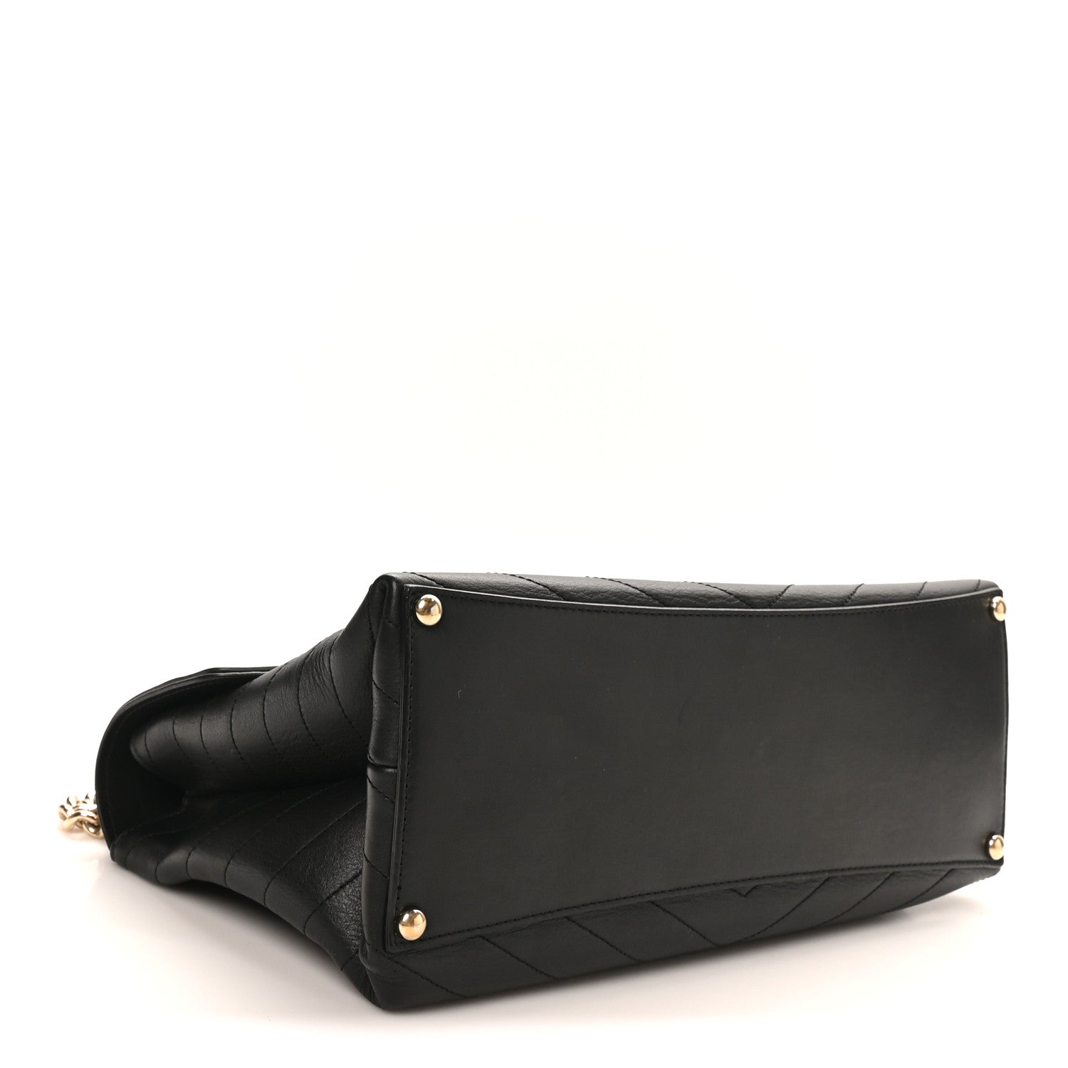 Chanel Calfskin Chevron Stitched Large Envelope Flap Black 4 of 10