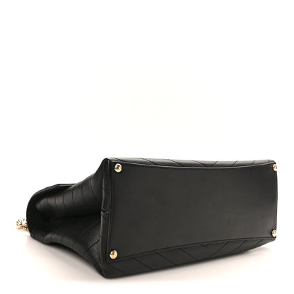 Chanel Calfskin Chevron Stitched Large Envelope Flap Black 4 of 10