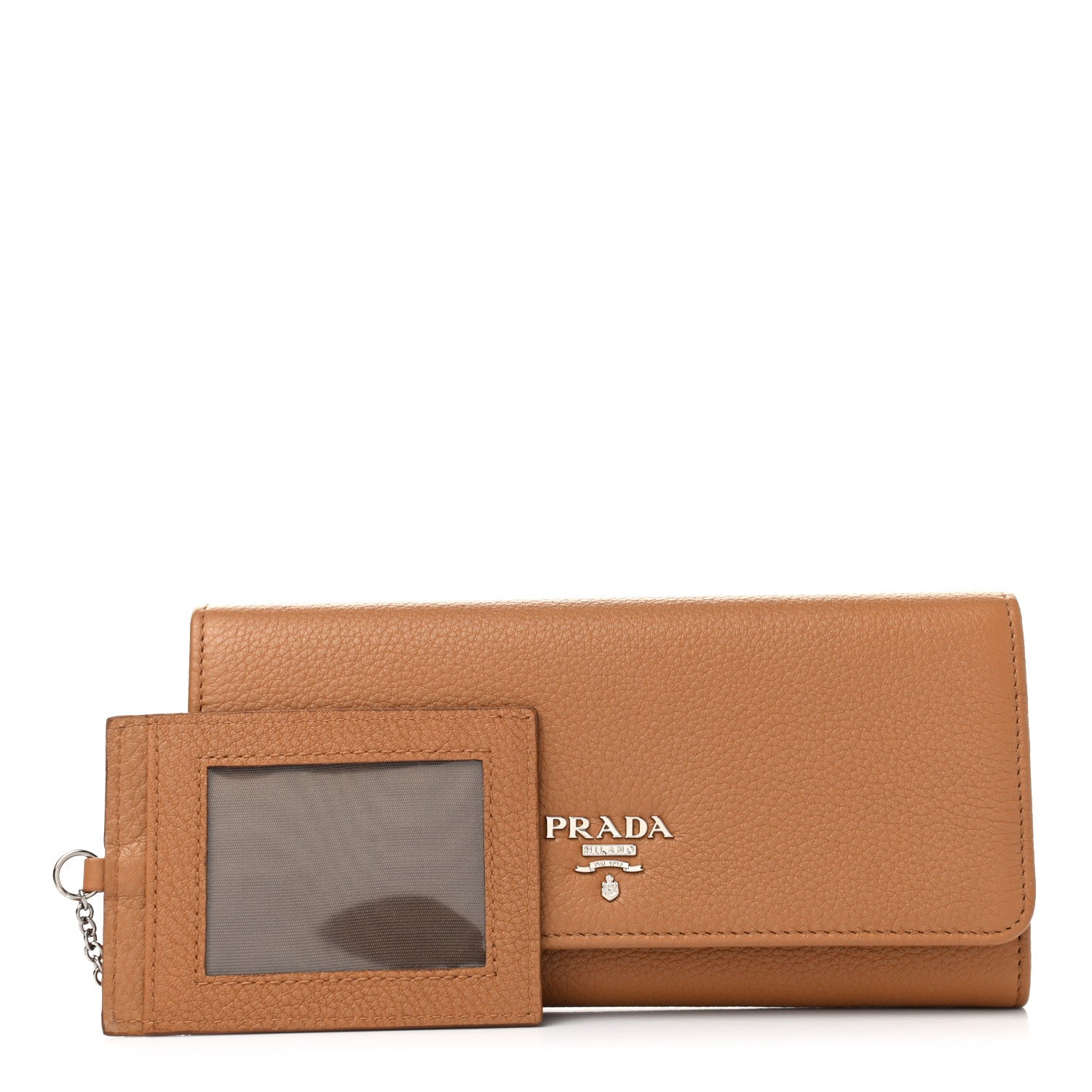 Prada Vitello Phenix Continental Flap Travel Wallet Caramel 1 of 9