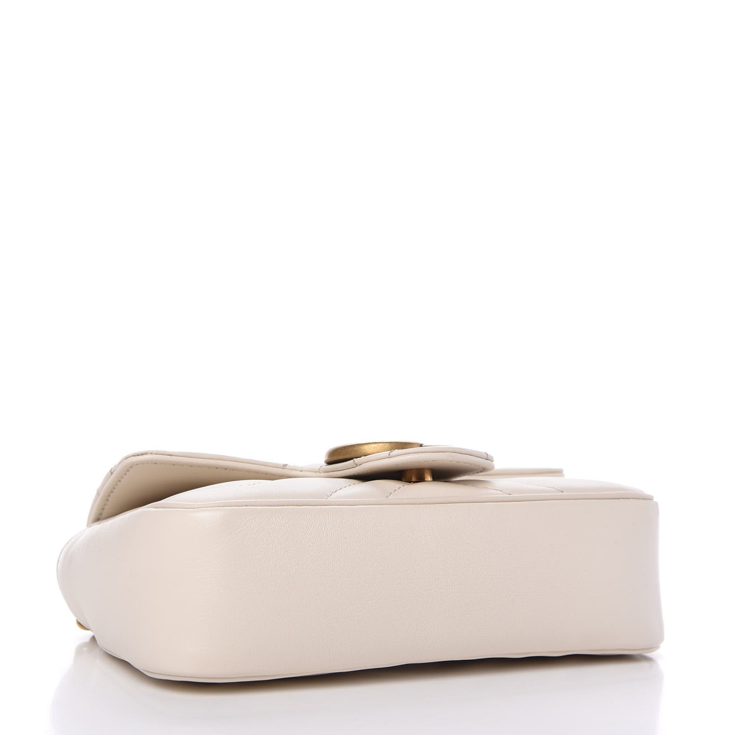 Calfskin Matelasse Super Mini GG Marmont Shoulder Bag White