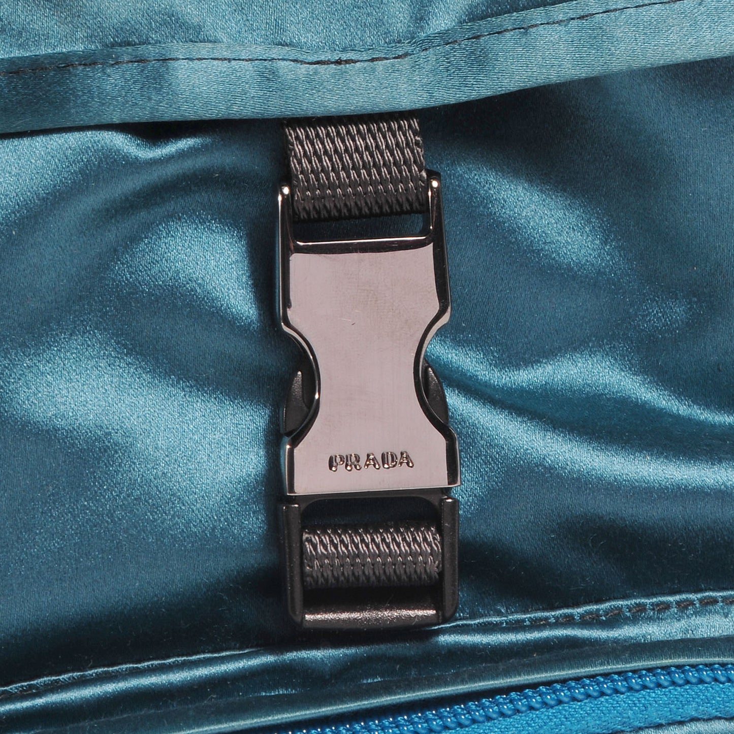 Satin Small Single Buckle Backpack Turchese