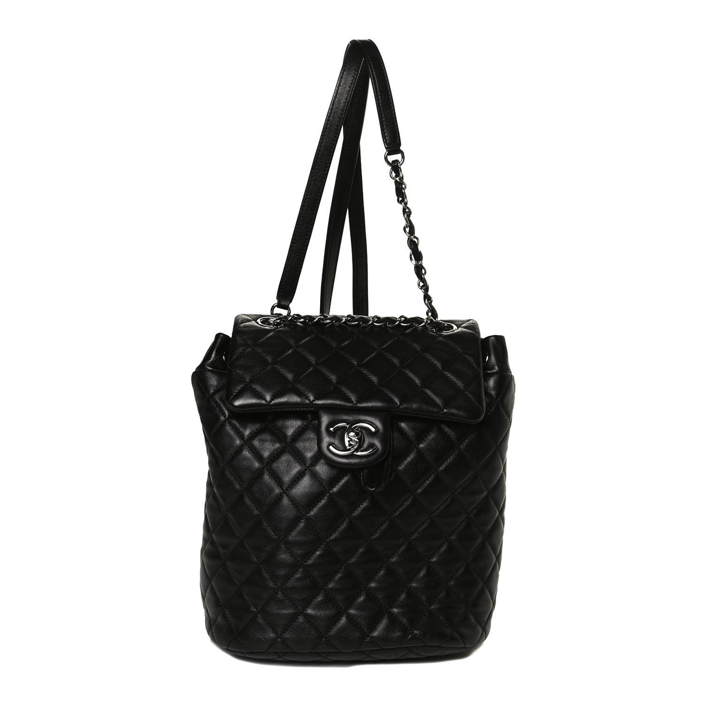 Calfskin Quilted Small Urban Spirit Backpack Black