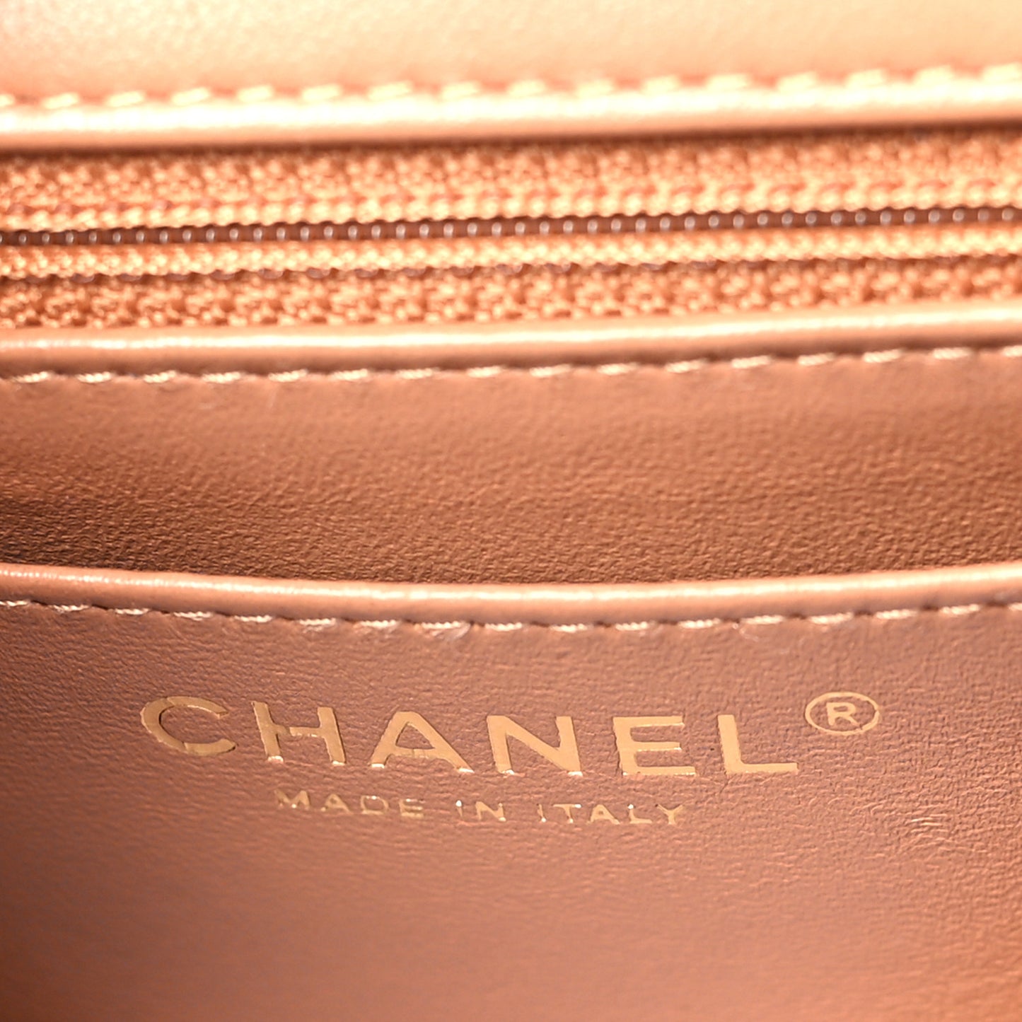 Lambskin Quilted Mini Rectangular Flap Brown