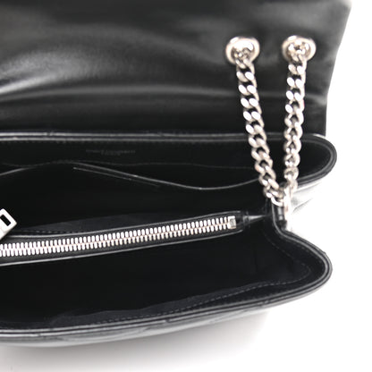 Saint Laurent Calfskin Y Quilted Monogram Small Loulou Chain Satchel Black 4 of 7