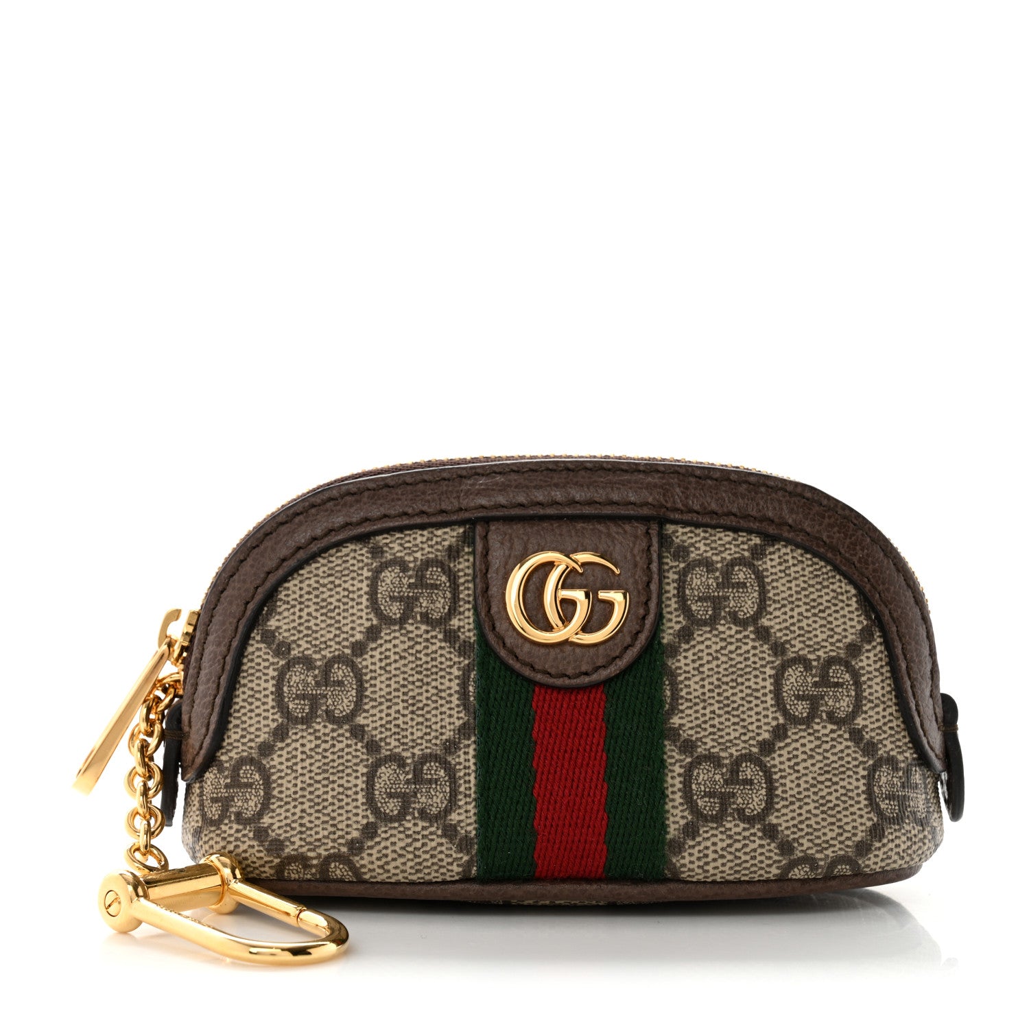Gucci GG Supreme Monogram Web Ophidia Dome Key Pouch Beige New Acero 1 of 7