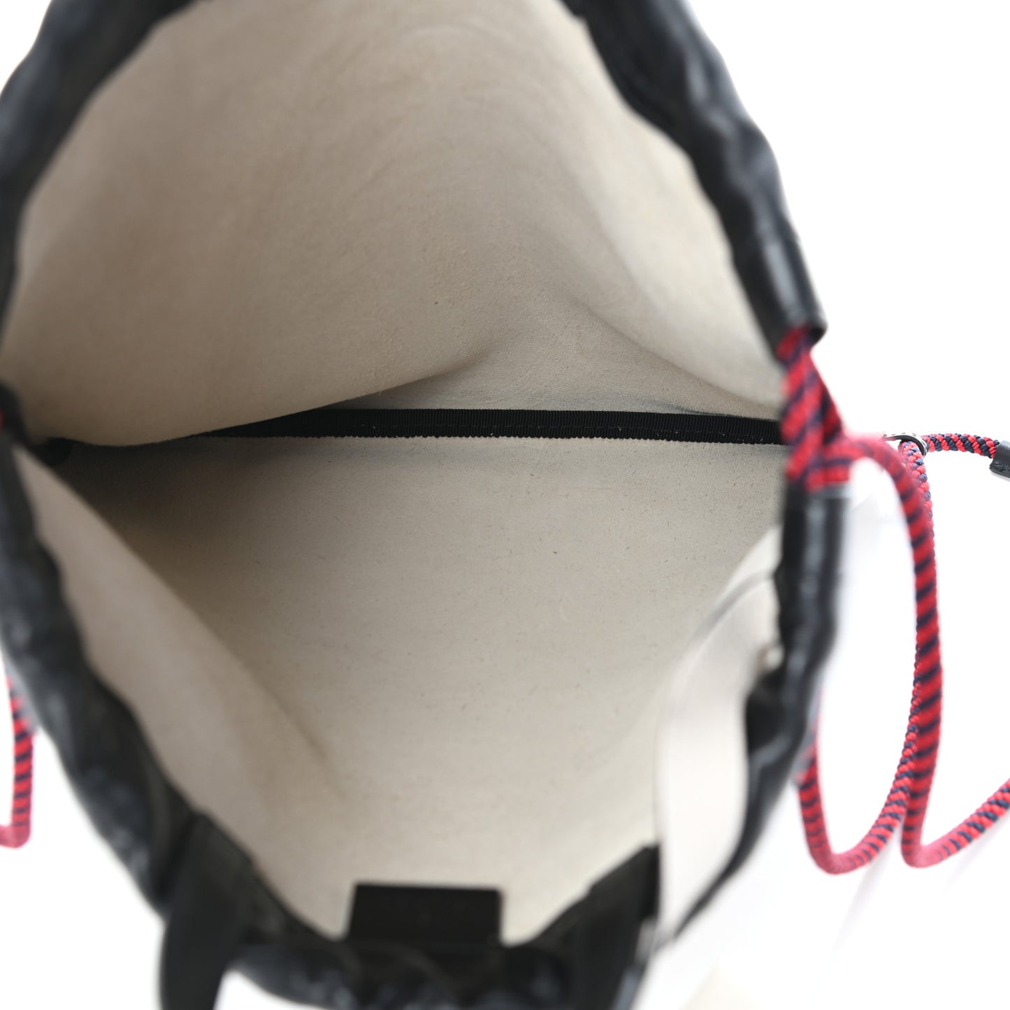 Calfskin Logo Drawstring Backpack Mystic White