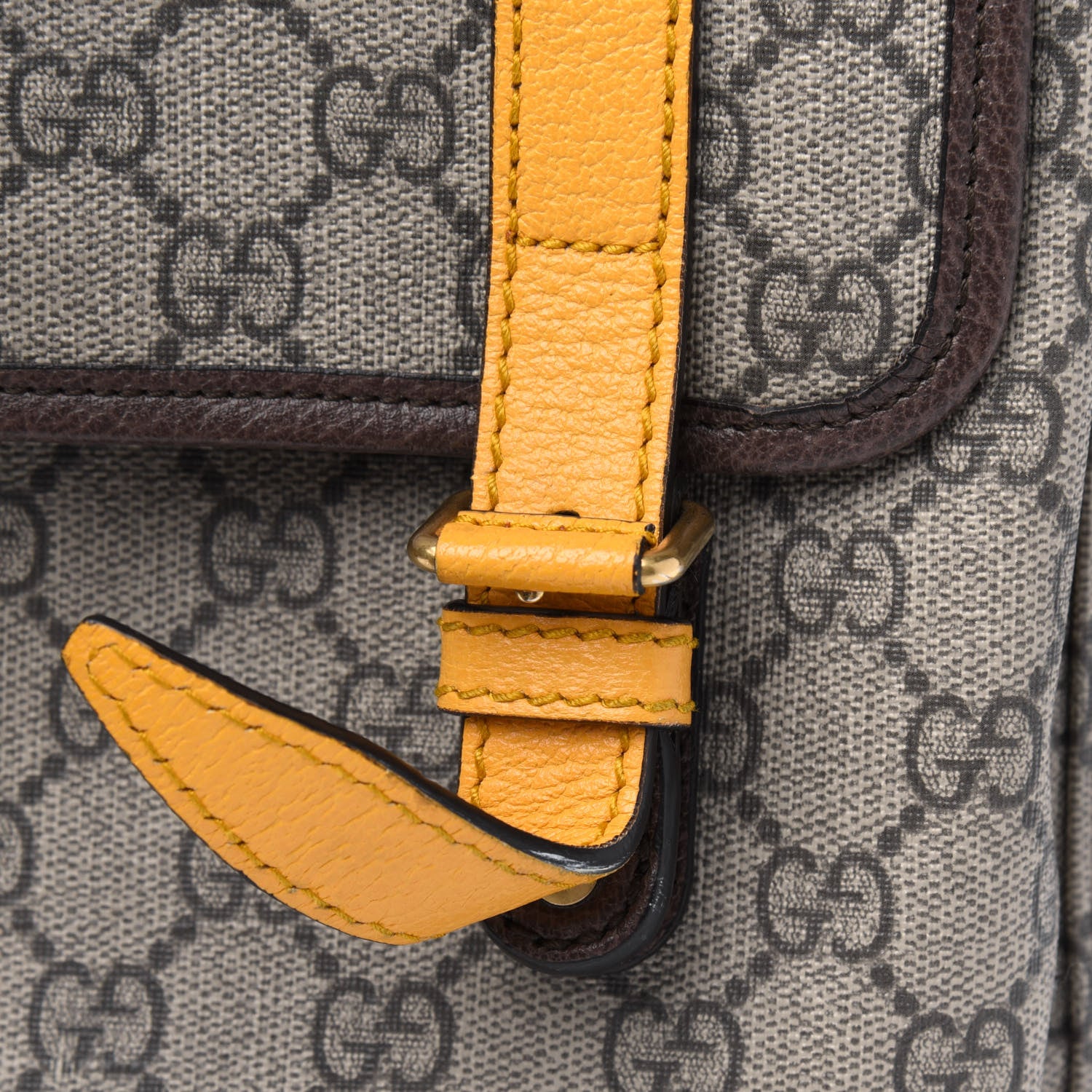 Gucci Soft GG Supreme Monogram Neo Vintage Double Buckle Backpack Beige New Acero Crop 21 of 30