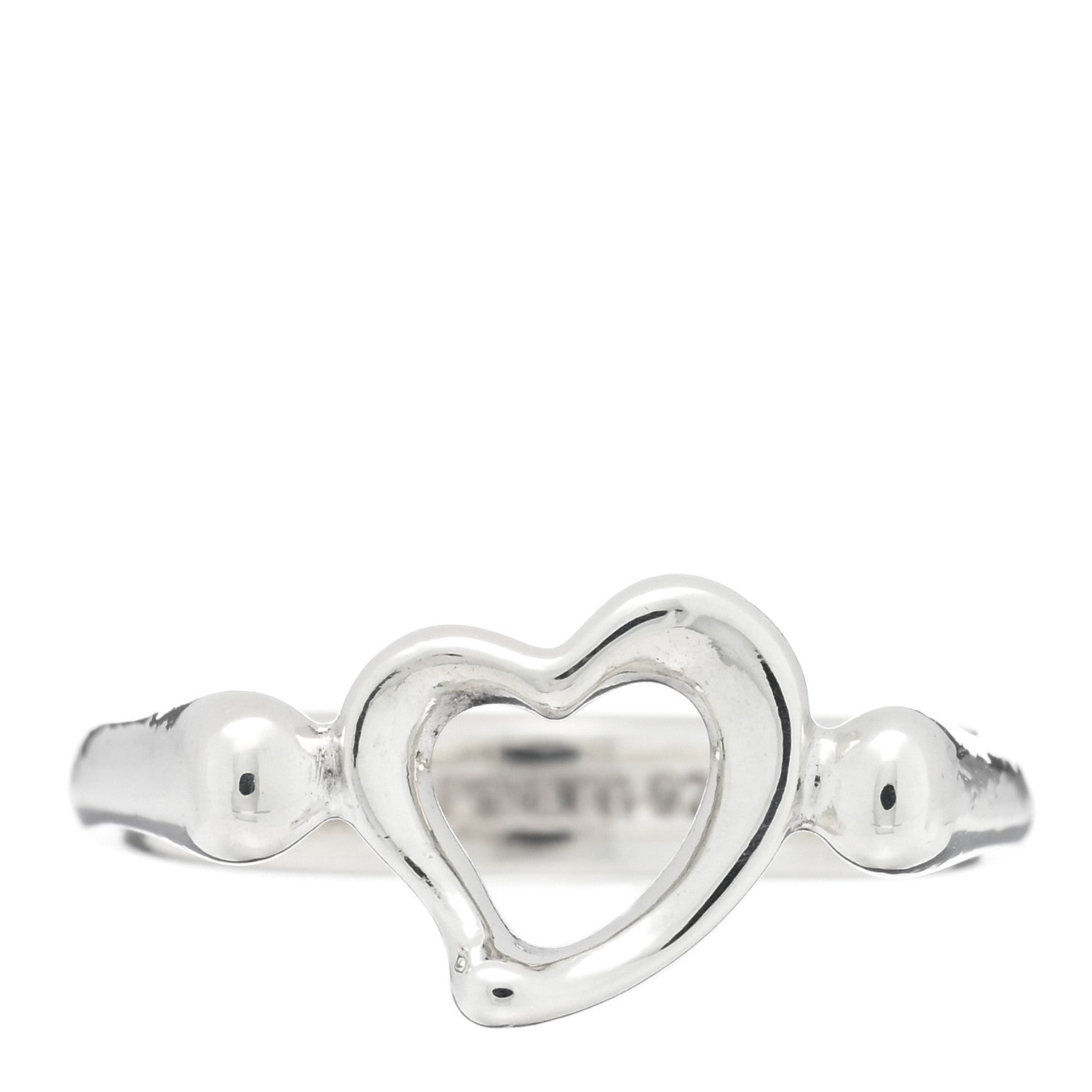 Tiffany Sterling Silver Elsa Peretti Open Heart Ring 50 5.25 1 of 4