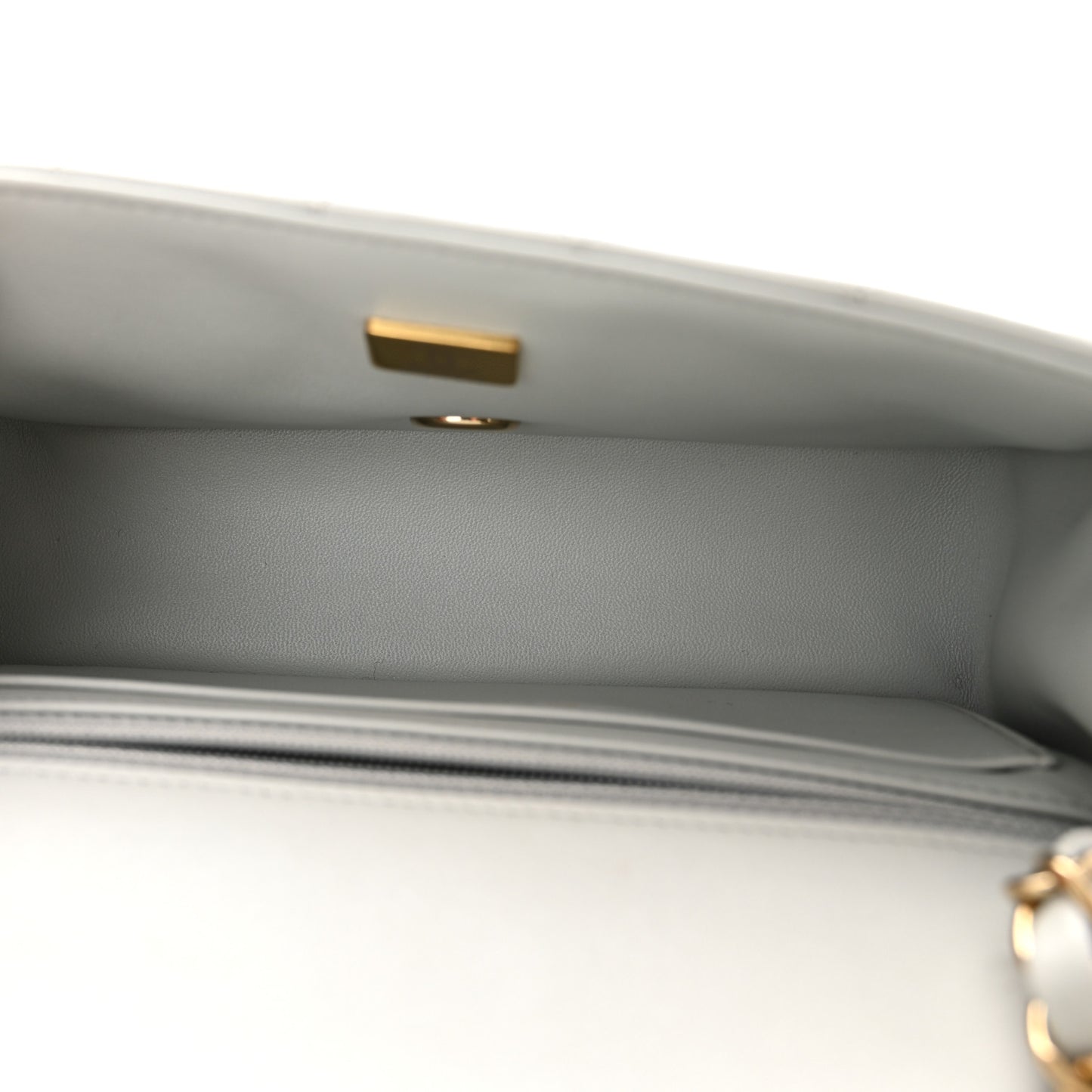 Lambskin Quilted Mini Rectangular Flap Light Blue