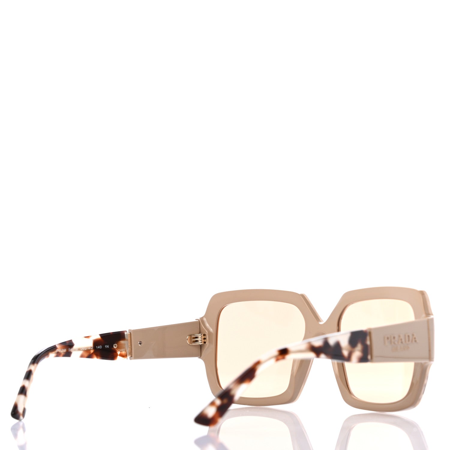 Prada Oversized Monochrome Sunglasses SPR 21X Beige Tortoise 4 of 7