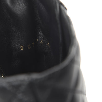 Chanel Shiny Goatskin Calfskin Quilted Lace Up Combat Boots 38.5 Black 8 of 9