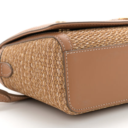 Burberry Raffia Calfskin TB Note Crossbody Bag Natural 9 of 10
