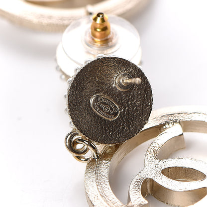 Chanel Pearl CC Drop Earrings Light Gold 4 of 4