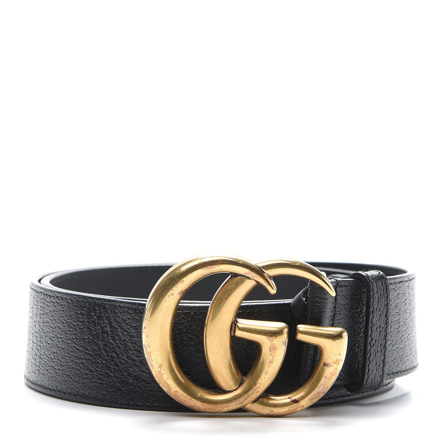 Gucci Textured Calfskin Double G 40mm Belt 95 38 Black 1 of 5