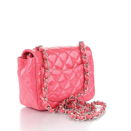 Chanel Patent Quilted Mini Square Flap Pink 3 of 9