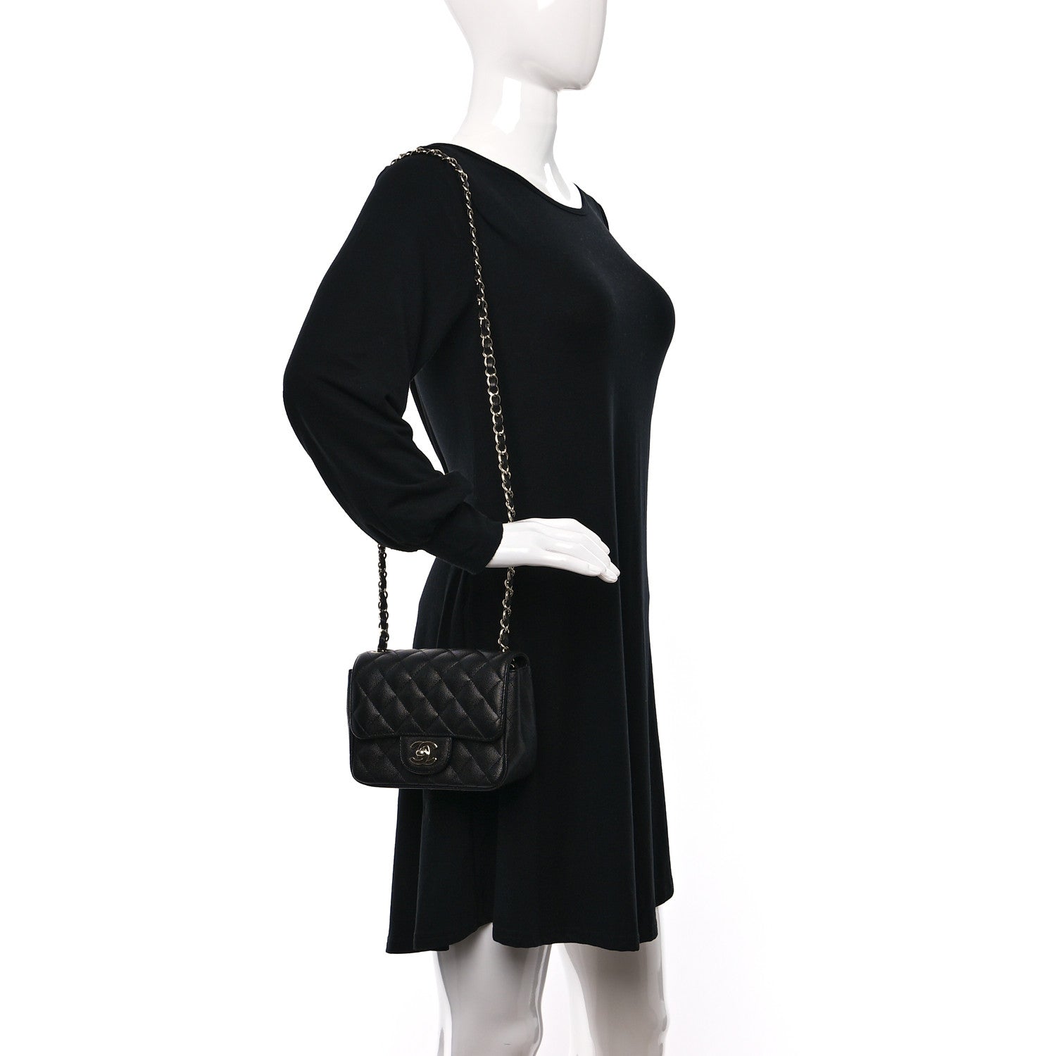 Chanel Caviar Quilted Mini Square Flap Black 2 of 9