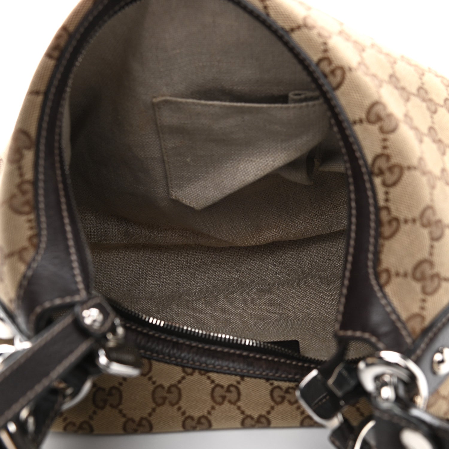 Gucci Monogram Medium Icon Bit Hobo Dark Brown 5 of 16